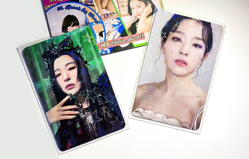 baskiss 100 Packs Laser Star Photocard Sleeves Kpop 200 Microns Ultra Thick Sleeves Idol Photo Cards Protector Trading Cards Shield Cover (New Star-Shape Laser, Unsealable) - Image 5